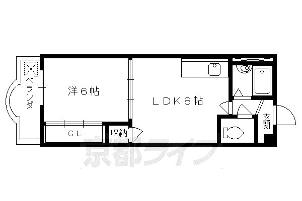 セレーノ塔南(1LDK/4階)の間取り写真