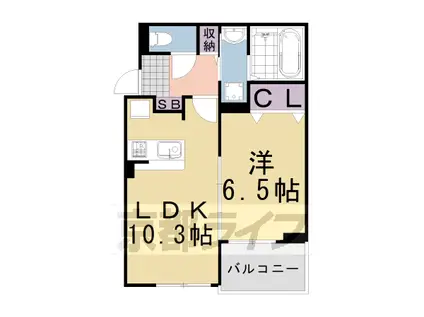 カーサアリビオ(1LDK/1階)の間取り写真