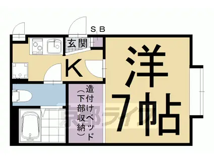 レオパレス三条東山(1K/2階)の間取り写真