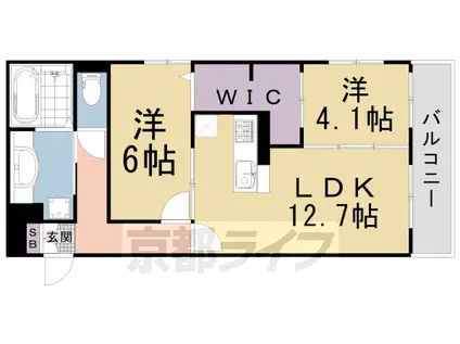京福嵐山本線 山ノ内駅(京都) 徒歩9分 3階建 築3年(2LDK/1階)の間取り写真