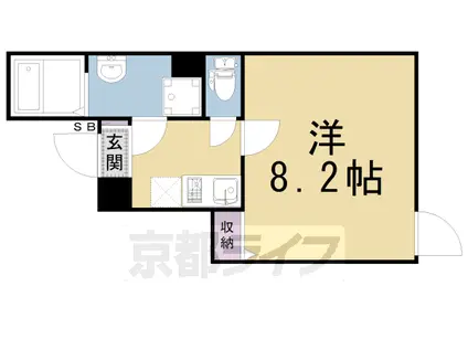 京都市烏丸線 北大路駅 徒歩29分 3階建 築3年(1K/1階)の間取り写真