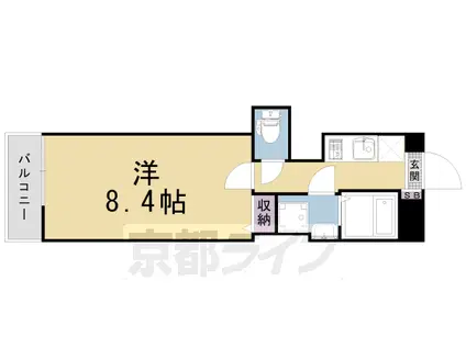 京都市烏丸線 北大路駅 徒歩29分 3階建 築3年(1K/2階)の間取り写真