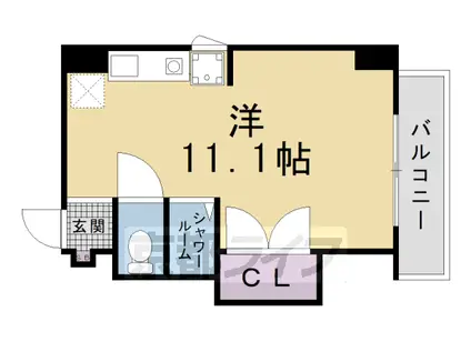ロイヤル河原町五条(ワンルーム/10階)の間取り写真