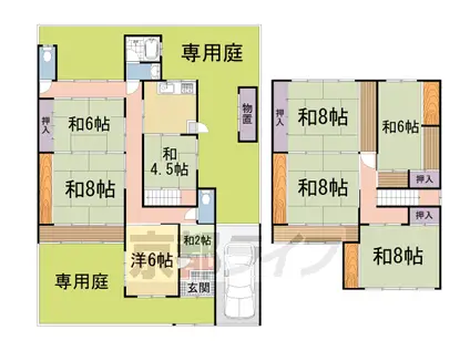 京都市烏丸線 松ケ崎駅(京都) 徒歩10分 2階建 築66年(8DK)の間取り写真