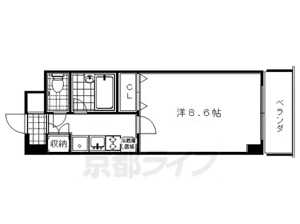 ドミトリィ御池(1K/3階)の間取り写真