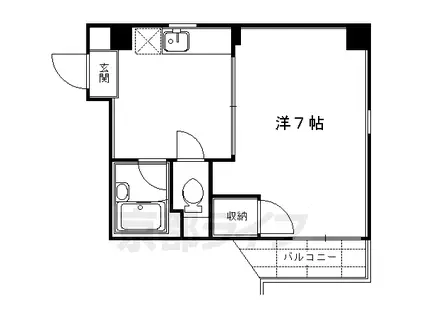 メゾンF(1K/1階)の間取り写真