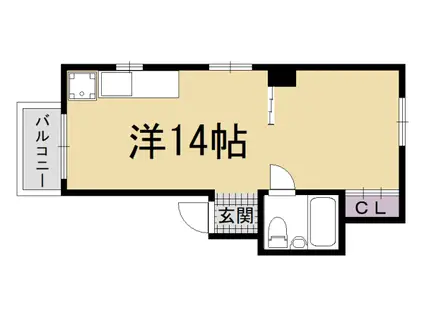 京都市烏丸線 五条駅(京都市営) 徒歩10分 7階建 築39年(ワンルーム/6階)の間取り写真