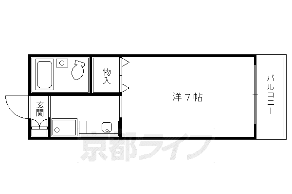 阪急電鉄京都線 京都河原町駅 徒歩6分 6階建 築35年(1K/5階)の間取り写真