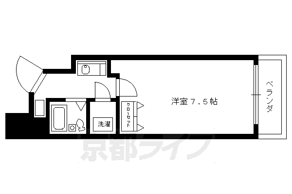 FUSE四条(1K/4階)の間取り写真
