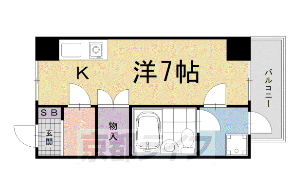阪急電鉄京都線 大宮駅(京都) 徒歩5分 11階建 築43年(ワンルーム/5階)の間取り写真
