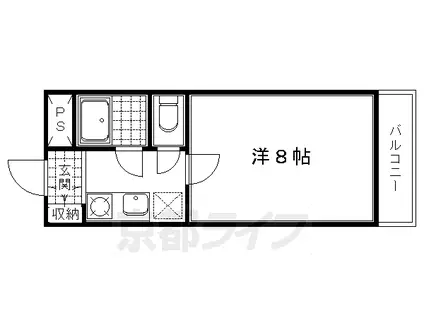 エクセレント丸太町(1K/3階)の間取り写真