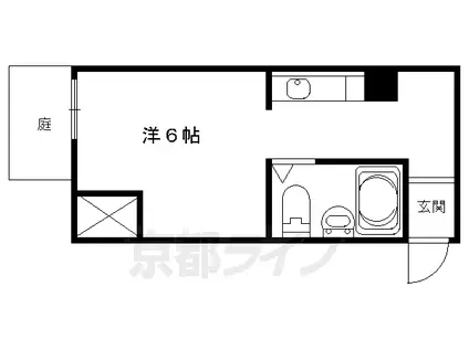 京都市烏丸線 五条駅(京都市営) 徒歩5分 4階建 築40年(1K/1階)の間取り写真