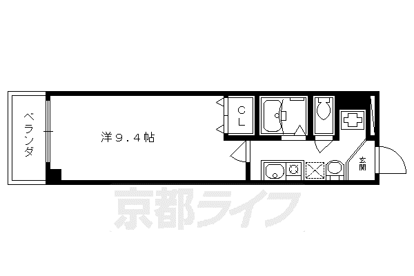 シティコート室町(1K/1階)の間取り写真