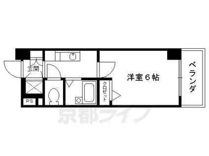 阪急電鉄京都線 大宮駅(京都) 徒歩5分 7階建 築25年(1K/2階)の間取り写真