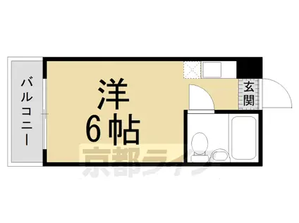 山陰本線 二条駅 徒歩8分 3階建 築41年(ワンルーム/1階)の間取り写真