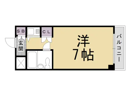 京都市烏丸線 五条駅(京都市営) 徒歩6分 11階建 築37年(1K/8階)の間取り写真
