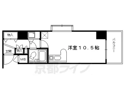 DELEAD河原町(ワンルーム/6階)の間取り写真