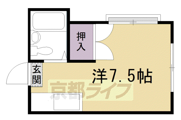 阪急電鉄京都線 西院駅(阪急) 徒歩3分 4階建 築42年(ワンルーム/3階)の間取り写真