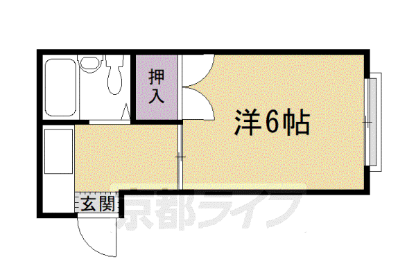 阪急電鉄京都線 西院駅(阪急) 徒歩3分 4階建 築42年(ワンルーム/2階)の間取り写真