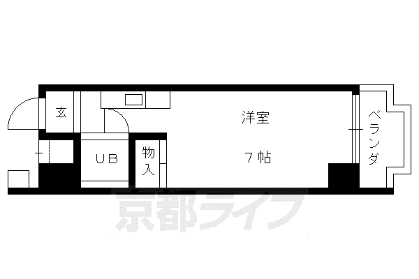 POIKA四条烏丸(1K/3階)の間取り写真