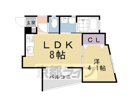京阪電気鉄道鴨東線 出町柳駅 徒歩5分 3階建 築3年(1LDK/2階)の間取り写真