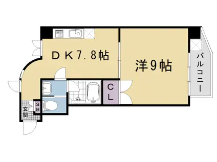 京都市烏丸線 五条駅(京都市営) 徒歩8分 10階建 築36年(1DK/4階)の間取り写真