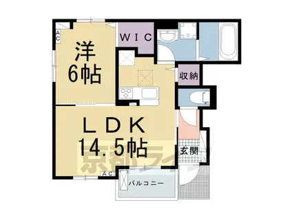 奈良線 木津駅(京都) 徒歩8分 2階建 築4年(1LDK/1階)の間取り写真