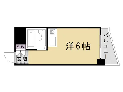 朝日プラザ高瀬川(ワンルーム/3階)の間取り写真