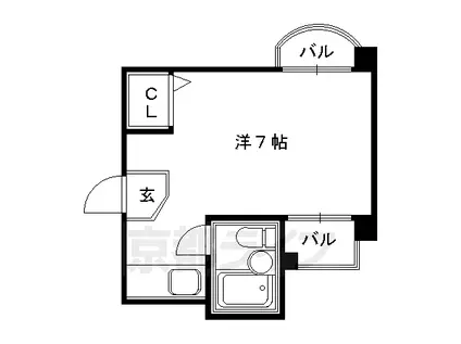 紅彩ハウス(ワンルーム/4階)の間取り写真