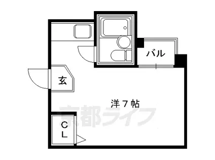 紅彩ハウス(ワンルーム/4階)の間取り写真