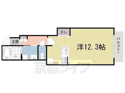 叡山電鉄 三宅八幡駅 徒歩10分 2階建 築17年(ワンルーム/1階)の間取り写真