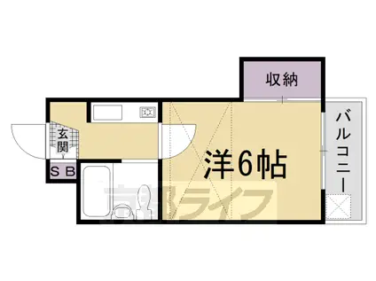 山陰本線 嵯峨嵐山駅 徒歩8分 2階建 築37年(ワンルーム/1階)の間取り写真