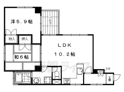 オークリッチ松原(2LDK/4階)の間取り写真