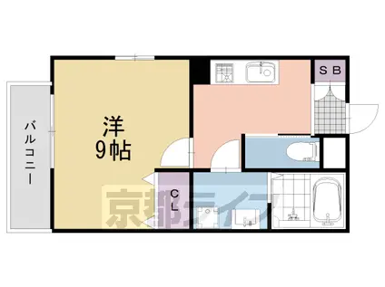 阪急電鉄京都線 東向日駅 徒歩9分 3階建 築3年(1K/1階)の間取り写真