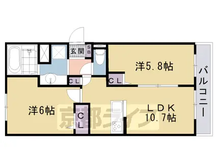 HIGHBRIDGE・GRANDE(2LDK/1階)の間取り写真