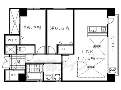 テルマーノ西洞院(2LDK/7階)の間取り写真