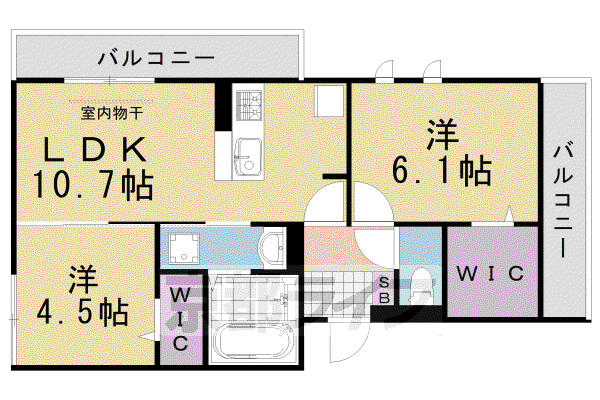 シャトーNY(2LDK/3階)の間取り写真