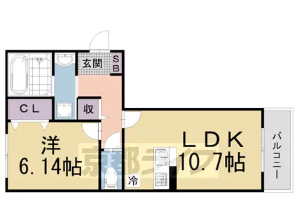BELL FLEUR(1LDK/1階)の間取り写真
