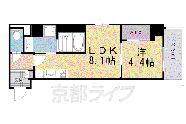 ファーストコート御池新町(1LDK/7階)の間取り写真