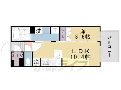 阪急電鉄京都線 長岡天神駅 徒歩4分 15階建 築3年(1LDK/10階)の間取り写真