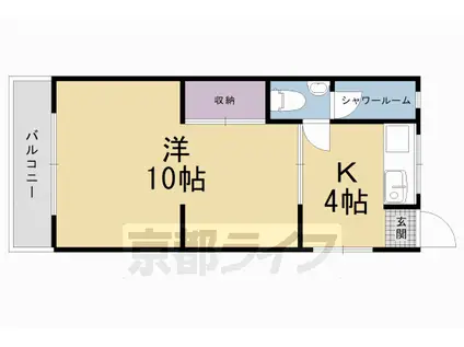 京都の桜(1K/3階)の間取り写真