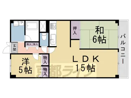 阪急電鉄京都線 大宮駅(京都) 徒歩1分 11階建 築47年(2LDK/10階)の間取り写真