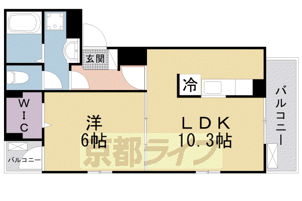 関西本線 木津駅(京都) 徒歩7分 3階建 築4年(1LDK/3階)の間取り写真