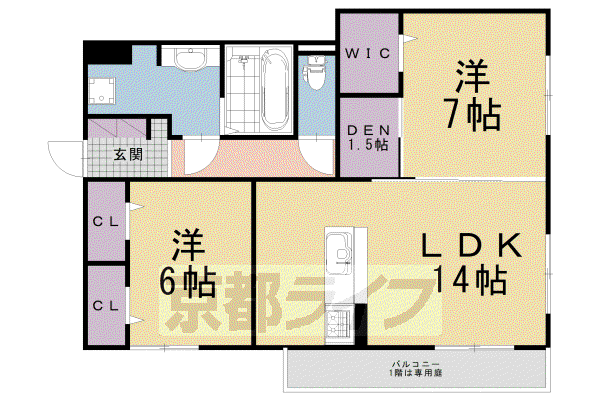 阪急電鉄京都線 西山天王山駅 徒歩9分 3階建 築3年(2LDK/1階)の間取り写真