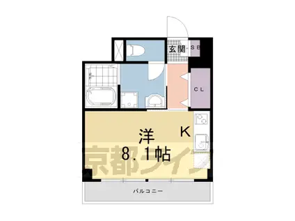 京阪電気鉄道京阪線 清水五条駅 徒歩6分 3階建 築2年(1K/2階)の間取り写真