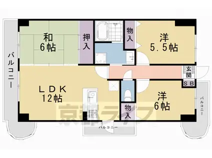 ロックフィールド(3LDK/10階)の間取り写真