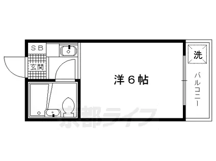 京都市烏丸線 北大路駅 徒歩23分 3階建 築43年(1K/2階)の間取り写真