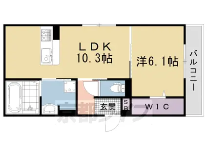 阪急電鉄京都線 西院駅(阪急) 徒歩12分 3階建 築3年(1LDK/2階)の間取り写真