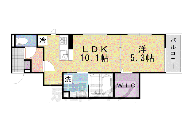 東海道本線 向日町駅 徒歩10分 3階建 築3年(1LDK/3階)の間取り写真