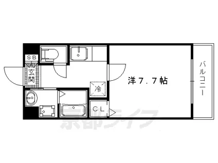 京福北野線 北野白梅町駅 徒歩14分 2階建 築12年(1K/1階)の間取り写真